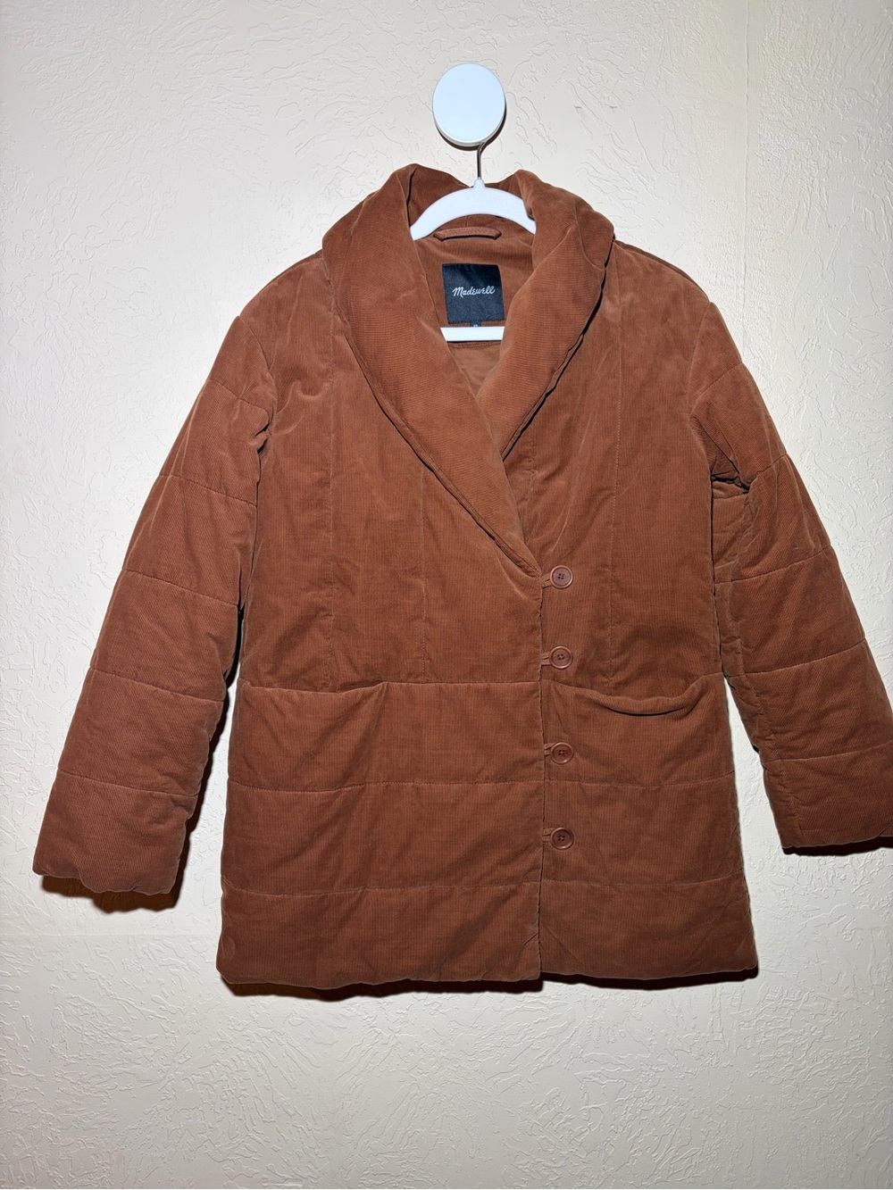Madewell Chestnut Corduroy Puffer Jacket